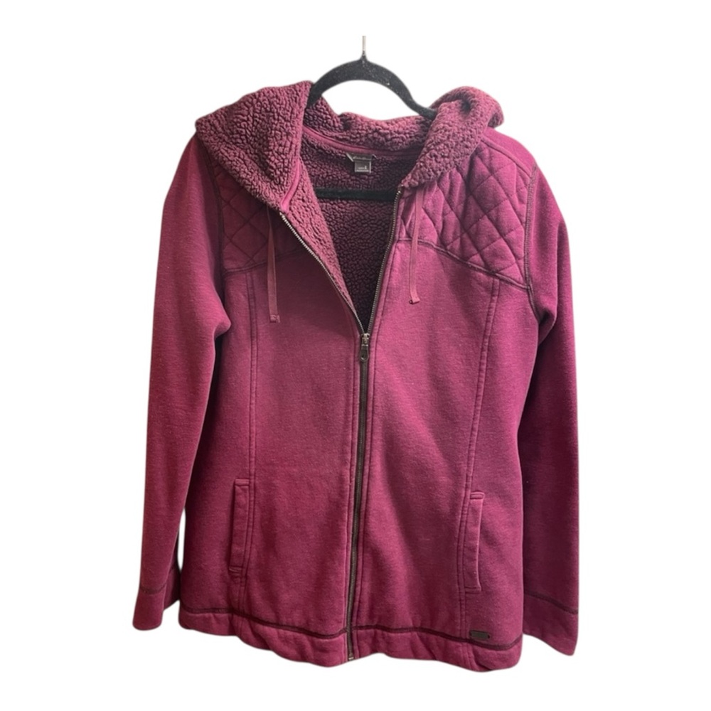Eddie Bauer Women's Large L Quilted Teddy Jacket - Burgundy